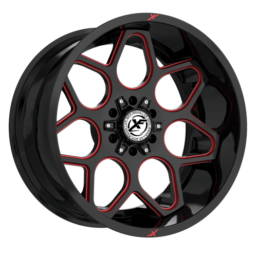 XF OFFROAD XF-233 Gloss Black Milled Red