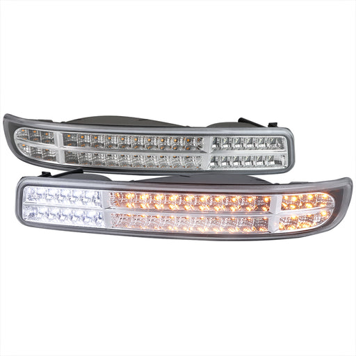Spec-D 99-05 Gmd Sierra Yukon Sequential Bumper Lights With Chrome Housing And Clear Lens LB-GMC99CLED-SQ-TM