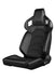 Alpha X Series Sport Seats - Black & Black Stitching - Low Base Version