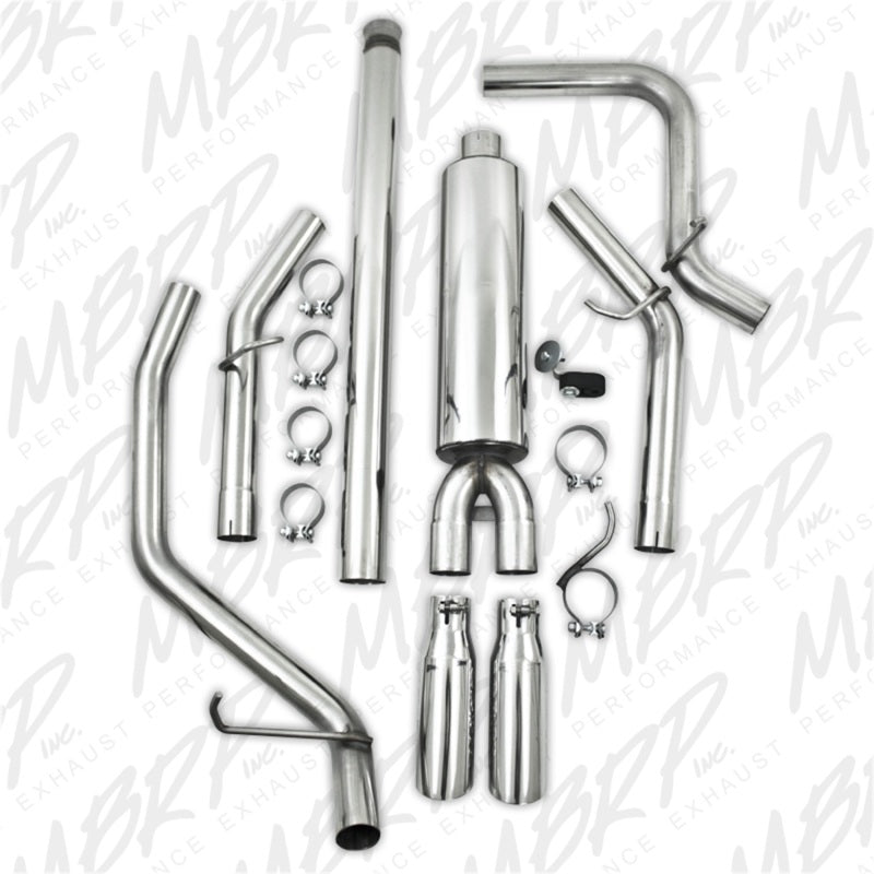 MBRP 2009 Chev/GMC 1500 4.8/5.3L EC/CC (à l'exclusion de 8 lits) Cat Back Dual Split Side