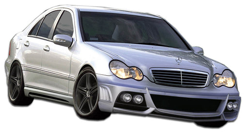 2001-2007 Mercedes C Class W203 Duraflex W-1 Body Kit - 4 Piece - Includes W-1 Front Bumper Cover (107134) W-1 Side Skirts Rocker Panels (107135) W-1 Rear Bumper Cover (107136)