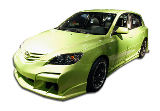 2004-2008 Mazda 3 HB Duraflex Raven Body Kit - 4 Piece - Includes Raven Front Bumper Cover (100566) Raven Rear Bumper Cover (100567) Raven Side Skirts Rocker Panels (100568)