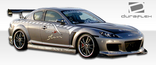 2004-2008 Mazda RX-8 Duraflex M-1 Speed Body Kit - 4 Piece - Includes M-1 Speed Front Bumper Cover (100582) M-1 Speed Rear Lip Under Spoiler Air Dam (100583) M-1 Speed Side Skirts Rocker Panels (100584)