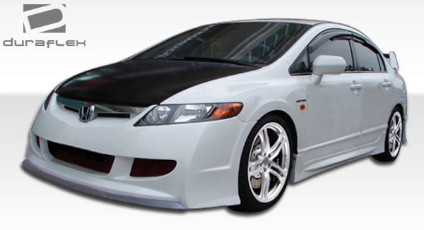 2006-2011 Honda Civic 4DR Duraflex R-Spec Body Kit - 4 Piece - Includes R-Spec Front Bumper Cover (104428) R-Spec Rear Bumper Cover (104429) R-Spec Side Skirts Rocker Panels (104430)