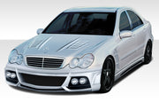 2001-2007 Mercedes C Class W203 Duraflex W-1 Body Kit - 7 Piece - Includes W-1 Front Bumper Cover (107134) W-1 Side Skirts Rocker Panels (107135) W-1 Rear Bumper Cover (107136) W-1 Fenders (108246) W-1 Hood (108247)