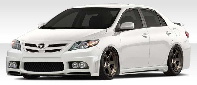 2011-2013 Toyota Corolla Duraflex W-1 Body Kit - 4 Piece - Includes W-1 Front Bumper Cover (108398) W-1 Side Skirts Rocker Panels (108399) W-1 Rear Bumper Cover (108400)
