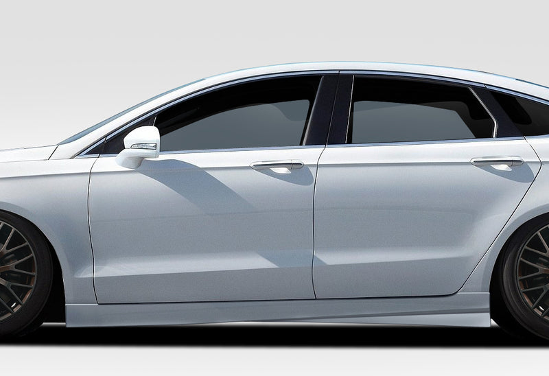 2013-2016 Ford Fusion Duraflex Racer Body Kit - 4 Piece - Includes Racer Front Lip Under Spoiler Air Dam (109333) Racer Rear Lip Under Spoiler Air Dam (109334) Racer Side Skirt Rocker Panels (109335)