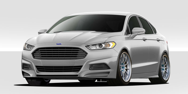 2013-2016 Ford Fusion Duraflex Racer Body Kit - 4 Piece - Includes Racer Front Lip Under Spoiler Air Dam (109333) Racer Rear Lip Under Spoiler Air Dam (109334) Racer Side Skirt Rocker Panels (109335)
