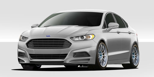 2013-2016 Ford Fusion Duraflex Racer Body Kit - 4 Piece - Includes Racer Front Lip Under Spoiler Air Dam (109333) Racer Rear Lip Under Spoiler Air Dam (109334) Racer Side Skirt Rocker Panels (109335)