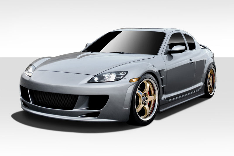2004-2008 Mazda RX-8 X-Sport Body Kit - 4 Piece - Includes X-Sport Front Bumper Cover (109489) Type F Side Skirt Rocker Panels (109485) K-1 Rear Bumper Cover (109488)