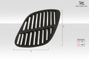 Universal Duraflex GTR Hood Vents Scoops Ducts - 2 Piece