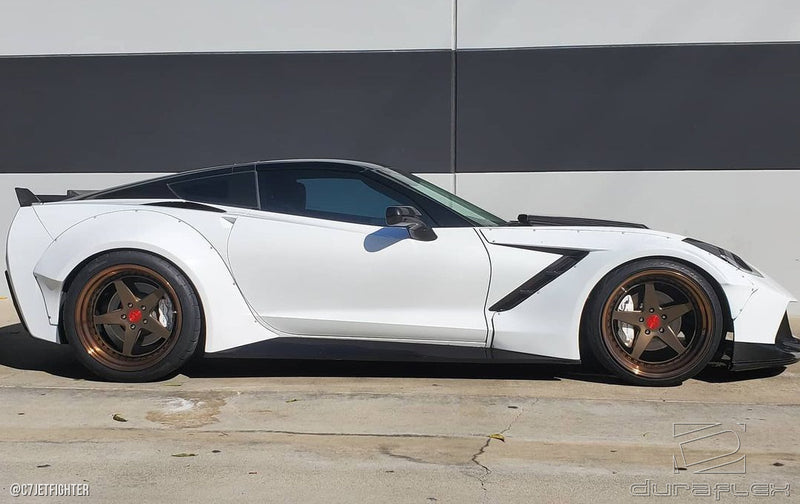 2014-2019 Chevrolet Corvette C7 Duraflex Gran Veloce Wide Body Kit - 6 Piece - Includes Gran Veloce Wide Body Side Skirts (112430), Gran Veloce Wide Body Front Fender Flares (112431), Gran Veloce Wide Body Rear Fender Flares (112432)