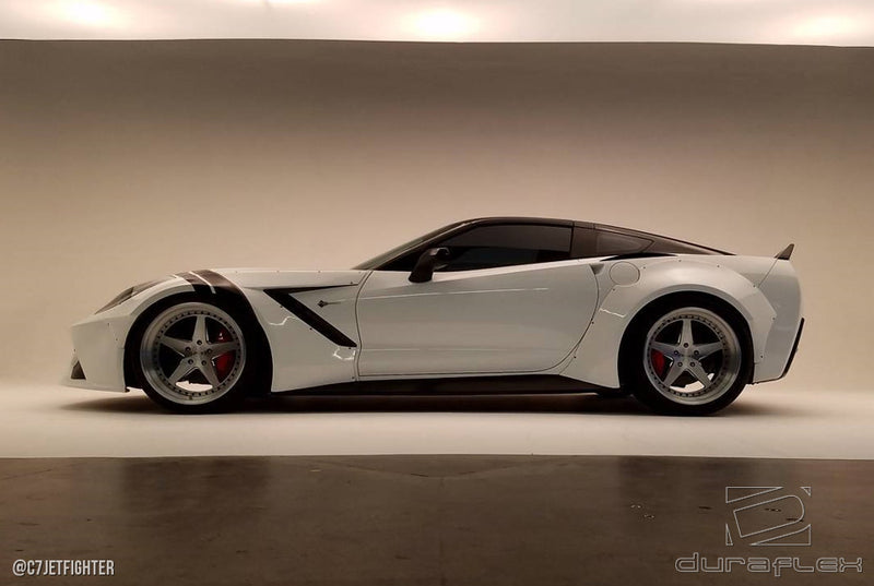 2014-2019 Chevrolet Corvette C7 Duraflex Gran Veloce Wide Body Kit - 6 Piece - Includes Gran Veloce Wide Body Side Skirts (112430), Gran Veloce Wide Body Front Fender Flares (112431), Gran Veloce Wide Body Rear Fender Flares (112432)