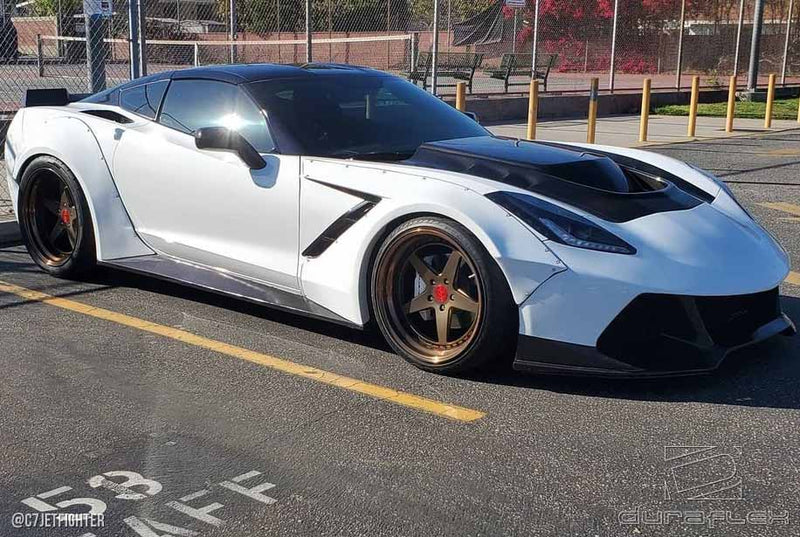 2014-2019 Chevrolet Corvette C7 Duraflex Gran Veloce Wide Body Kit - 6 Piece - Includes Gran Veloce Wide Body Side Skirts (112430), Gran Veloce Wide Body Front Fender Flares (112431), Gran Veloce Wide Body Rear Fender Flares (112432)