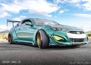 2010-2016 Hyundai Genesis Coupe 2dr Duraflex Circuit 75 MM Fender Flare Kit - 4 Piece - Includes Circuit Front Fender Flares (112625) Circuit Rear Fender Flares (112626)