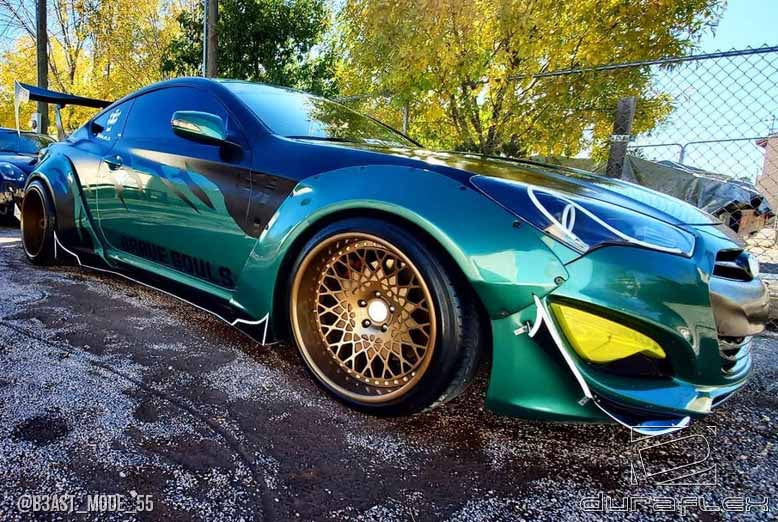 2010-2016 Hyundai Genesis Coupe 2dr Duraflex Circuit 75 MM Fender Flare Kit - 4 Piece - Includes Circuit Front Fender Flares (112625) Circuit Rear Fender Flares (112626)