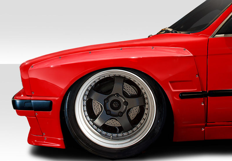 1984-1991 BMW 3 Series E30 Duraflex TKO Wide Body Kit - 10 Piece - Includes TKO Front Lip (113223) TKO Wide Body Front Fender Flares 50mm (113225) TKO Side Skirts (113227) TKO Wide Body Rear Fender Flares 70mm (113226) TKO Rear Wing Spoiler (113228)