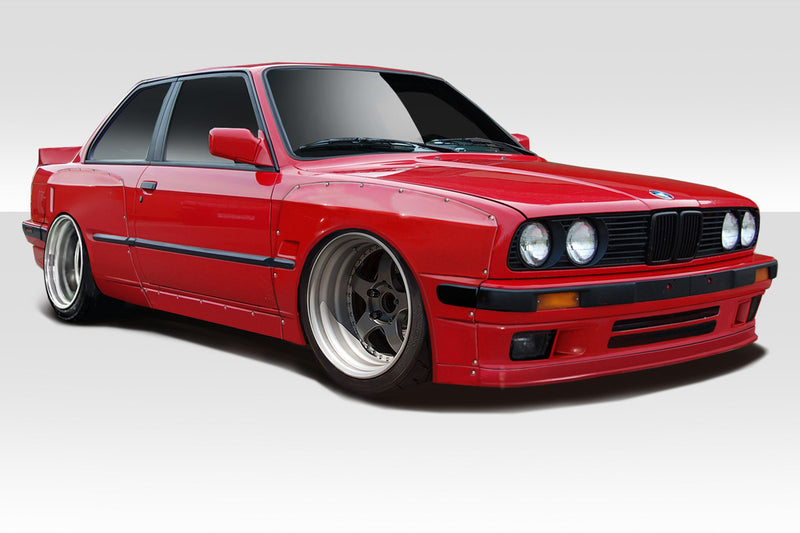 1984-1991 BMW 3 Series E30 Duraflex TKO Wide Body Kit - 6 Piece - Includes TKO Wide Body Front Fender Flares (113225), TKO Wide Body Rear Fender Flares (113226)