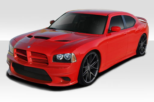 2006-2010 Dodge Charger Duraflex Hellcat Look Complete Kit - 5 Piece - Includes Hellcat Look Front Bumper (113290) Hellcat Look Side Skirts (113291) Hellcat Look Rear Bumper (113292) Hellcat Look Hood (113198)