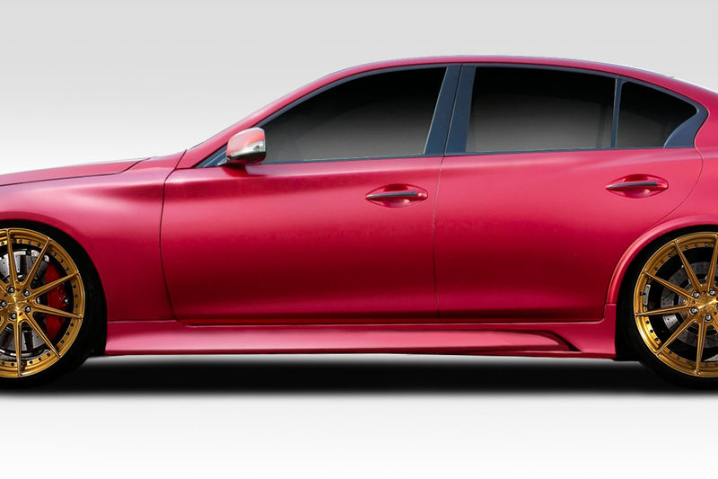 2014-2017 Infiniti Q50 Duraflex Impulse Kit - 5 Piece - Includes Impulse Front Bumper (113536) Impulse Side Skirts (113537) Impulse Rear Lip Spoiler (113538) Impulse Rear Wing Spoiler (113539)
