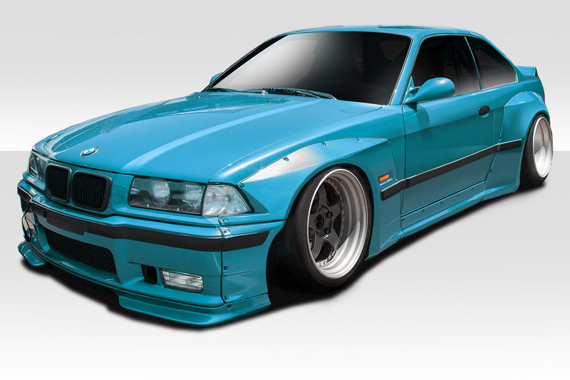 1992-1998 BMW 3 Series M3 E36 2DR Duraflex Circuit Wide Body Kit - 8 Piece - Includes Circuit Front Fender Flares (113442) Circuit Side Skirts (113443) Rear Fender Flares (113444)