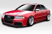 1996-2001 Audi A4 S4 B5 4DR Duraflex Version 1 Body Kit - 4 Piece - Includes Version 1 Front Bumper (113669) Version 1 Rear Bumper (113670) Version 1 Side Skirts (113671)