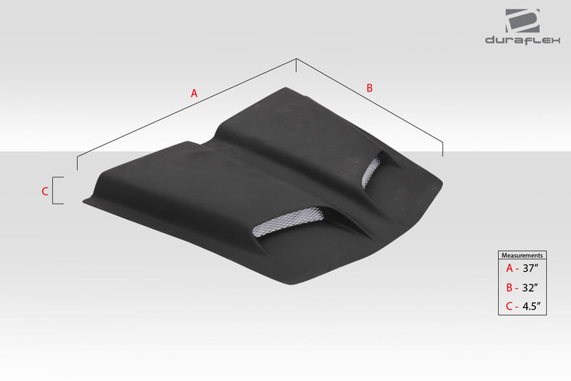Universal Duraflex Feed Dual Ram Air Hood Scoop - 1 Piece