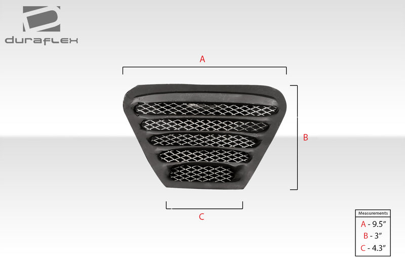 Universal Duraflex Trackstar 3 Hood Vents - 3 Piece