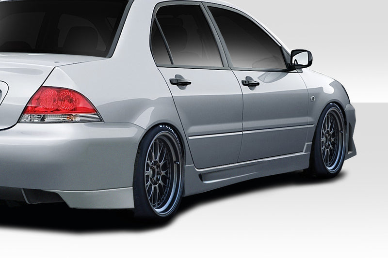 2004-2007 Mitsubishi Lancer Duraflex Trackstar Body Kit - 4 Piece - Includes Trackstar Front Bumper (114667) Trackstar Rear Bumper (114668) Trackstar Side Skirts (114665)