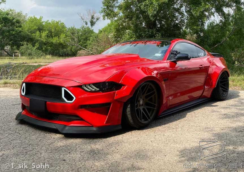 2018-2023 Ford Mustang Duraflex Grid Wide Body Kit - 8 piece - Includes Grid Front Fender Flares (114997) Grid Rear Fender Flares (112567)