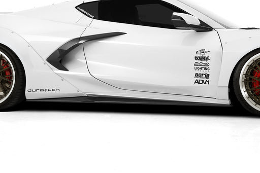 2020-2025 Chevrolet Corvette C8 Duraflex Gran Veloce Wide Body Side Skirt Rocker Panel Splitters - 2 Pieces