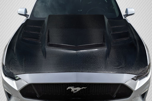 2018-2023 Ford Mustang Carbon Creations Interceptor Hood - 1 Piece