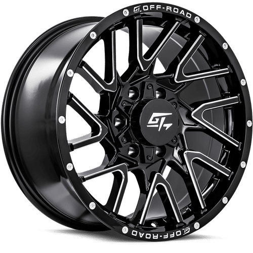 GT OFFROAD Aggression Gloss Black Milled Dual