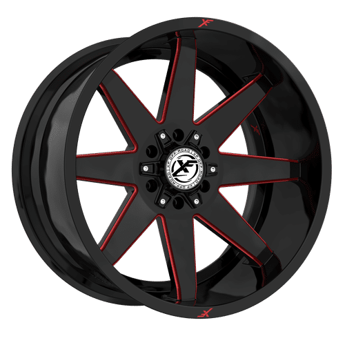 XF OFFROAD XF-236 Gloss Black Milled Red
