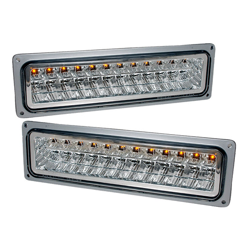 Spec-D 88-98 Chevrolet C10 Led Bumper Lights Chrome   2LB-C1088CLED-KS