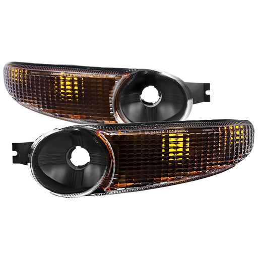 Spec-D 00-06 Gmc Sierra Yukon Denali Oe Bumper Light Black Housing Clear Lens - Uses Stock Bulbs 2LB-DEN00JM-RO
