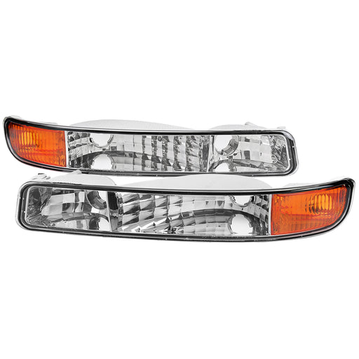 Spec-D 99-07 Gmc Sierra 00-06 Gmc Yukon/ Yukon Xl Oe Style Bumper Lights Chrome Housing And Clear Lens - Uses Stock Bulbs - Not Compatible Denali Models 2LB-GMC99-RO