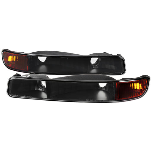 Spec-D 99-07 Gmc Sierra 00-06 Gmc Yukon/ Yukon Xl Oe Style Bumper Lights Matte Black Housing And Clear Lens - Uses Stock Bulbs - Not Compatible Denali Models 2LB-GMC99JM-RO