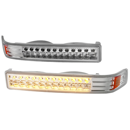 Spec-D 98-04 Chevrolet S10 Chrome/Amber Bumper Lights 2LB-S1098CLED-RS