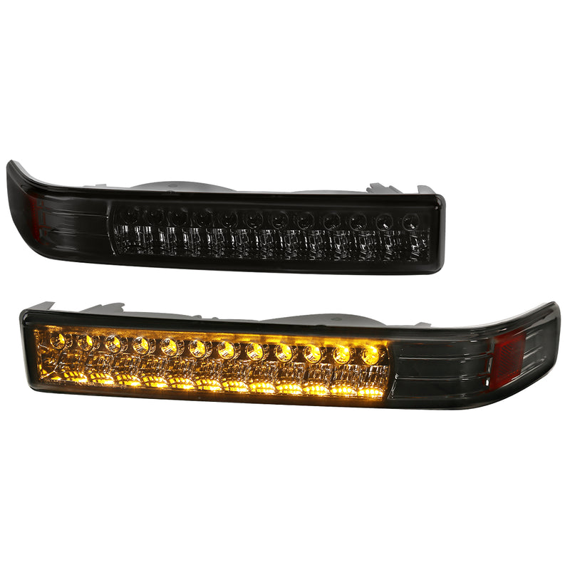 Spec-D 98-04 Chevrolet S10 Smoke/Amber Bumper Lights 2LB-S1098GLED-RS