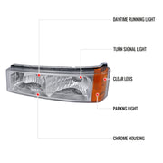 Spec-D 03-06 Chevrolet Avalanche Bumper Lights Chrome 2LB-SIV04-RS