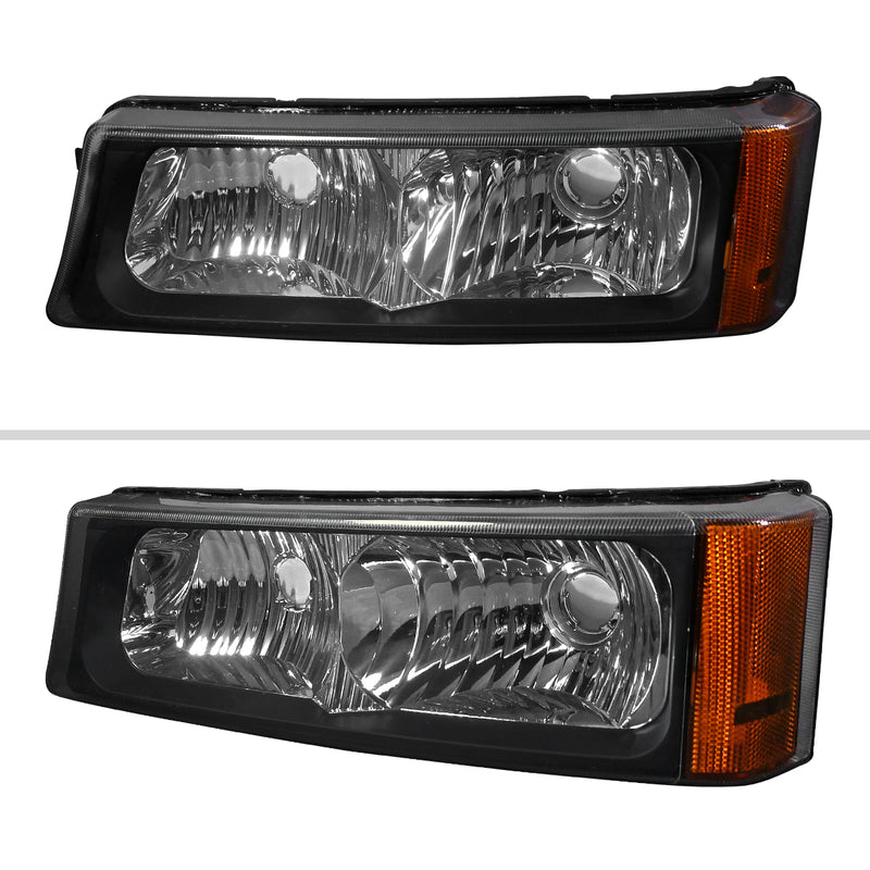 Spec-D 03-06 Chevrolet Silverado Bumper Lights Black 2LB-SIV04JM-RS
