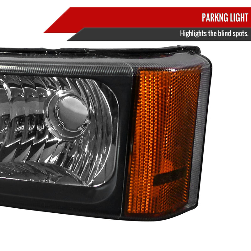 Spec-D 03-06 Chevrolet Silverado Bumper Lights Black 2LB-SIV04JM-RS