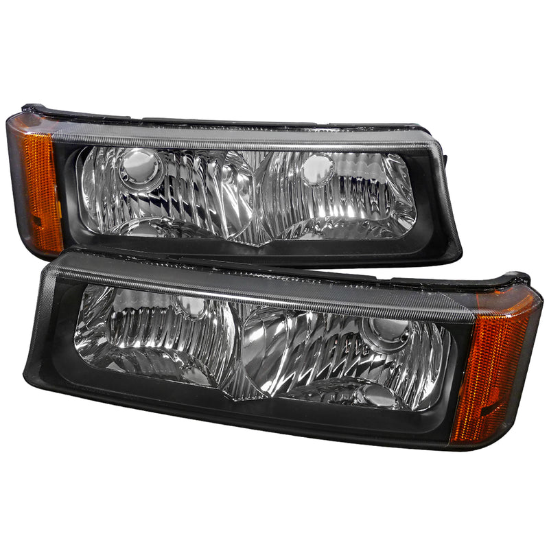 Spec-D 03-06 Chevrolet Silverado Bumper Lights Black 2LB-SIV04JM-RS
