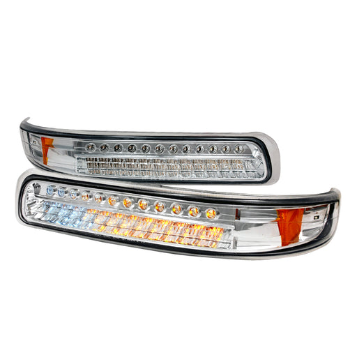 Spec-D 99-02 Chevrolet Silverado Led Bumper Lights Chrome   2LB-SIV99CLED-KS