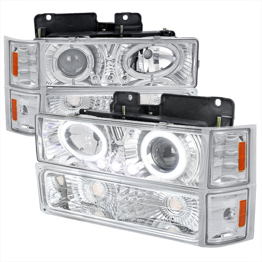 Spec-D 88-98 Chevrolet C10 8Pc Combo Projector Headlights Chrome 2LBCLHP-C1094-RS