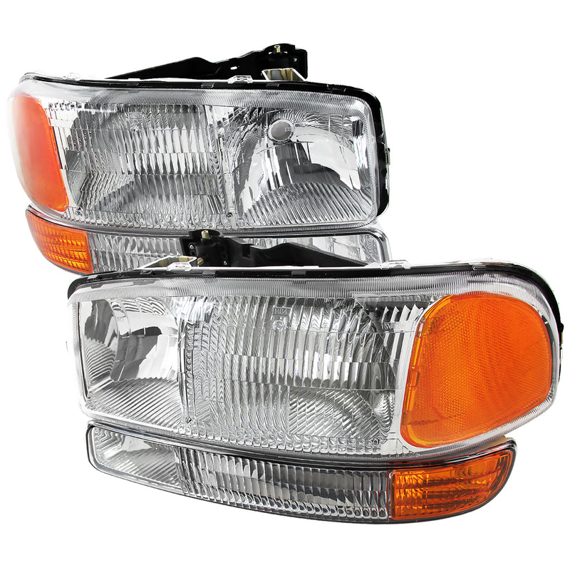 Spec-D 99-06 Gmc Sierra Chrome Euro Headlight With Bumper Light 2LBLH-GMC99-GO