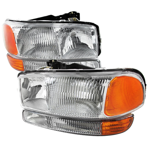 Spec-D 99-06 Gmc Sierra Chrome Euro Headlight With Bumper Light 2LBLH-GMC99-GO