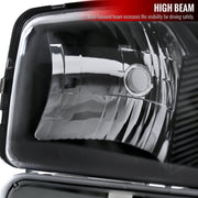 Spec-D 99-06 Gmc Sierra Black Euro Headlights With Bumper Lights 2LBLH-GMC99JM-RS