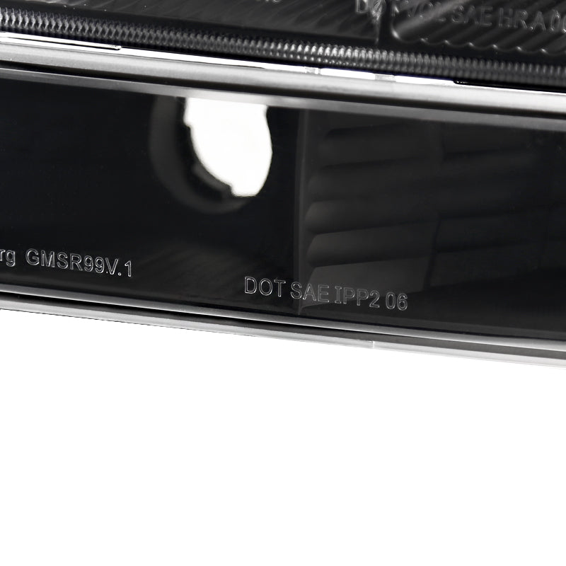 Spec-D 99-06 Gmc Sierra Black Euro Headlights With Bumper Lights 2LBLH-GMC99JM-RS